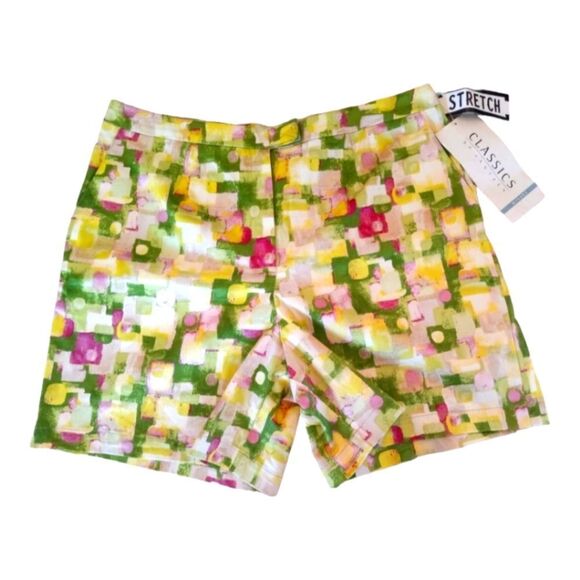 NOS High Rise Shorts Stretch Golf Jantzen Classics Tourist Bright NWT size 16 - Picture 2 of 11